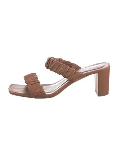 Pre-owned Staud Leather Sandals In Brown