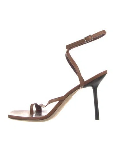 Pre-owned Staud Leather Sandals In Brown