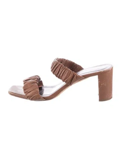 Pre-owned Staud Leather Sandals In Brown