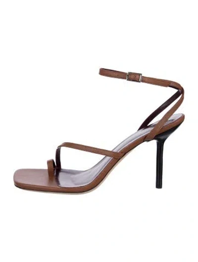 Pre-owned Staud Leather Sandals In Brown