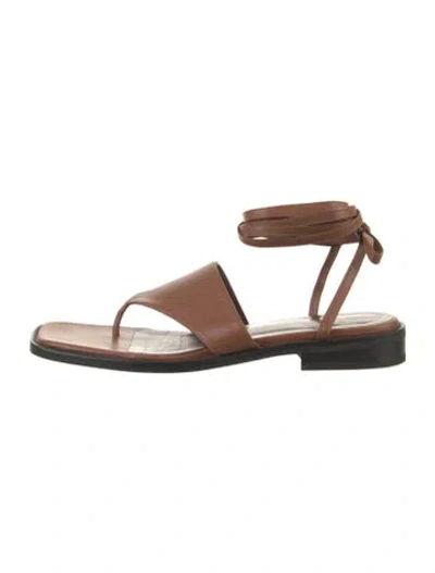 Pre-owned Staud Leather Sandals In Brown