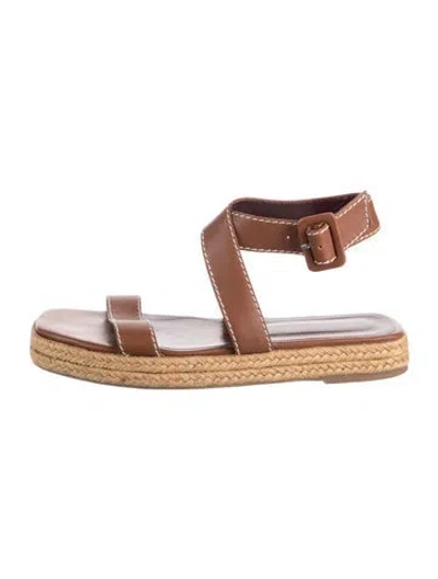 Pre-owned Staud Leather Sandals In Brown