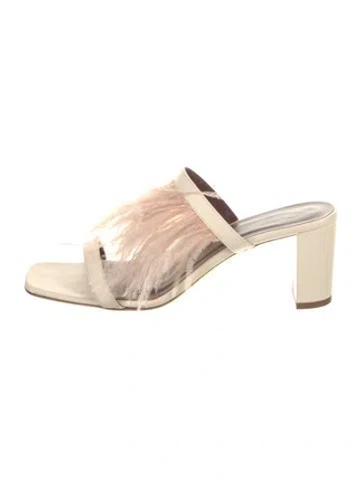 Pre-owned Staud Leather Sandals In Neutral