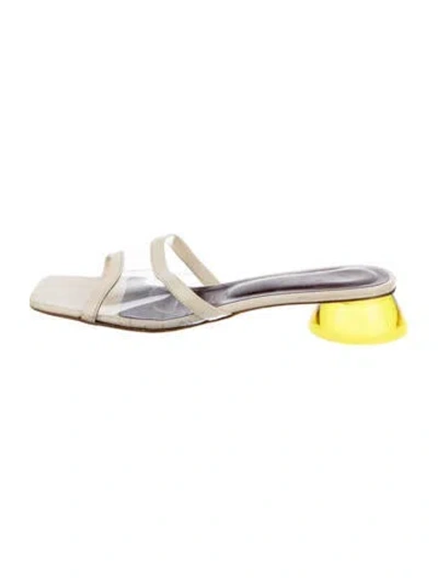 Pre-owned Staud Leather Sandals In Neutral