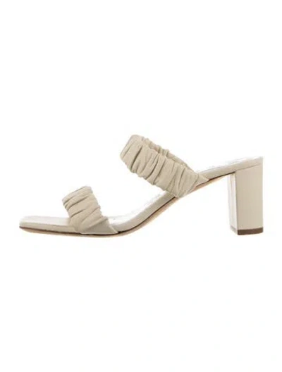 Pre-owned Staud Leather Sandals In Neutral
