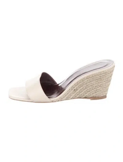 Pre-owned Staud Leather Sandals In Neutral