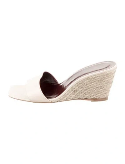 Pre-owned Staud Leather Sandals In Neutrals
