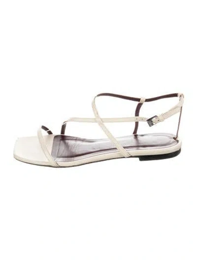 Pre-owned Staud Leather Sandals In Neutrals