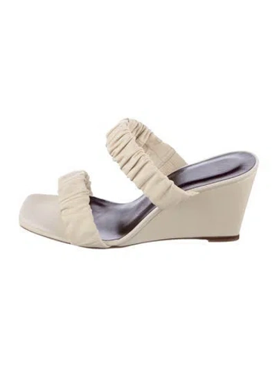 Pre-owned Staud Leather Sandals In Neutrals
