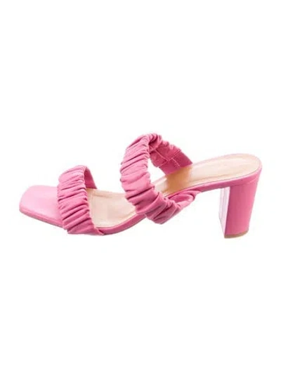 Pre-owned Staud Leather Sandals In Pink