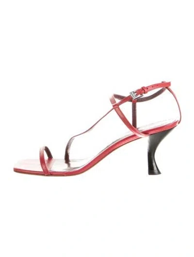 Pre-owned Staud Leather Sandals In Red