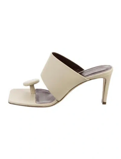 Pre-owned Staud Leather Sandals In White