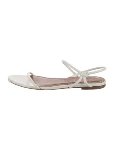 Pre-owned Staud Leather Sandals In White