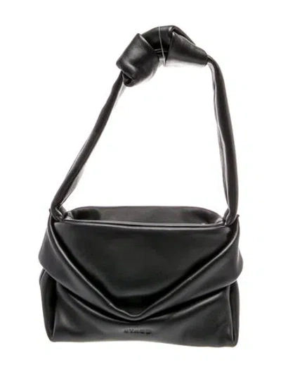Pre-owned Staud Leather Shoulder Bag In Black