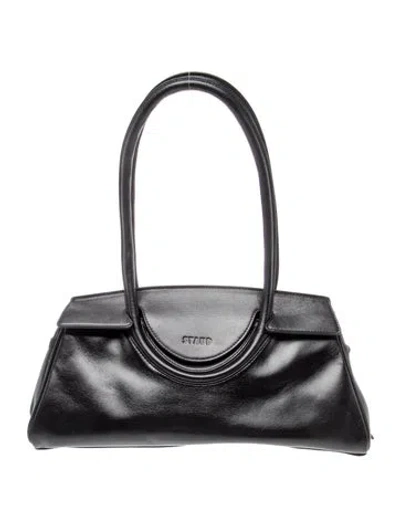 Pre-owned Staud Leather Shoulder Bag In Black