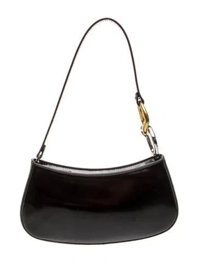 Pre-owned Staud Leather Shoulder Bag In Black