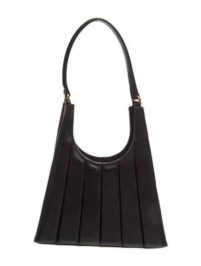 Pre-owned Staud Leather Shoulder Bag In Black