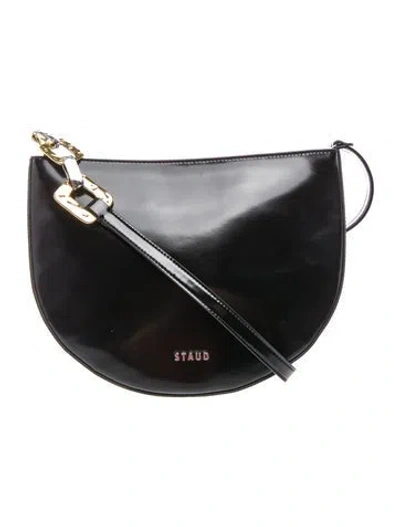 Pre-owned Staud Leather Shoulder Bag In Black