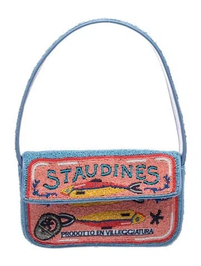 Pre-owned Staud Leather Shoulder Bag In Blue
