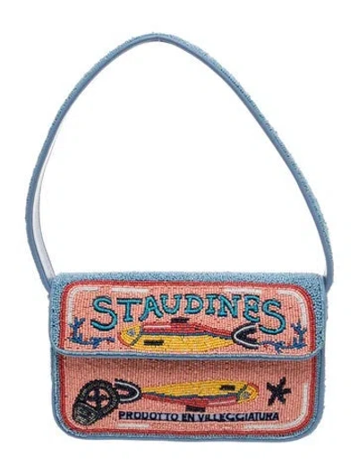 Pre-owned Staud Leather Shoulder Bag In Blue