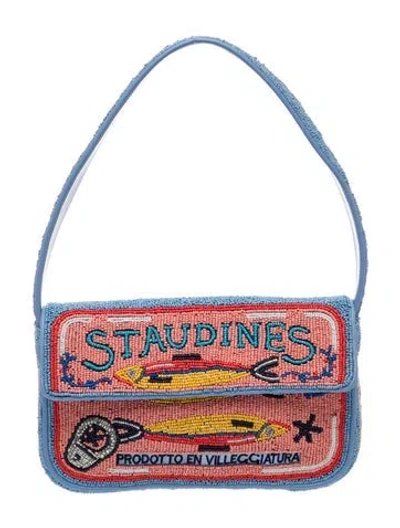 Pre-owned Staud Leather Shoulder Bag In Blue