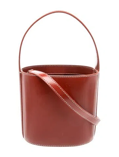 Pre-owned Staud Leather Shoulder Bag In Burgundy