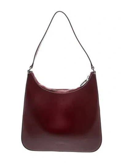 Pre-owned Staud Leather Shoulder Bag In Burgundy
