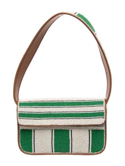 Pre-owned Staud Leather Shoulder Bag In Green