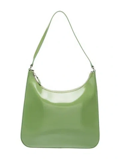 Pre-owned Staud Leather Shoulder Bag In Green