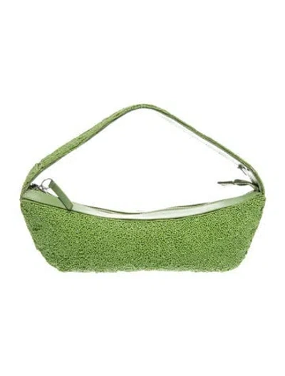 Pre-owned Staud Leather Shoulder Bag In Green