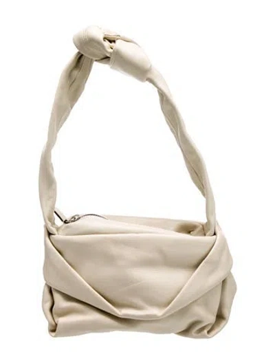 Pre-owned Staud Leather Shoulder Bag In Neutral