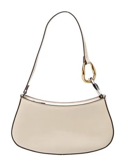 Pre-owned Staud Leather Shoulder Bag In Neutral