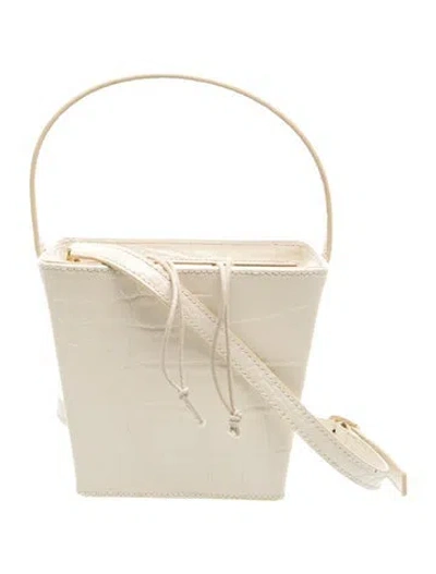 Pre-owned Staud Leather Shoulder Bag In Neutral