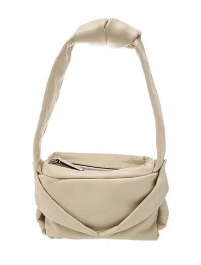 Pre-owned Staud Leather Shoulder Bag In Neutrals