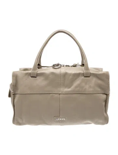 Pre-owned Staud Leather Shoulder Bag In Neutrals