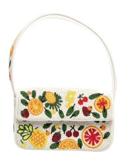 Pre-owned Staud Leather Shoulder Bag In Neutrals