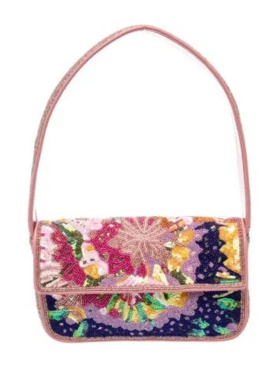 Pre-owned Staud Leather Shoulder Bag In Pink