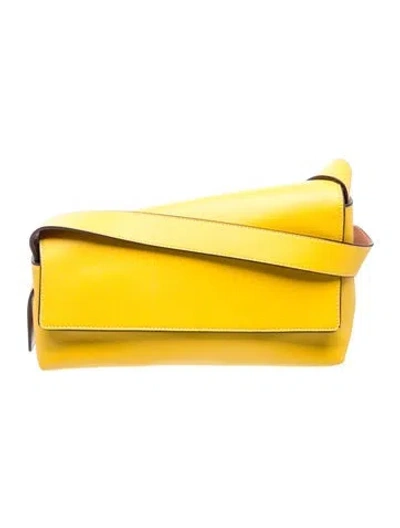 Pre-owned Staud Leather Shoulder Bag In Yellow