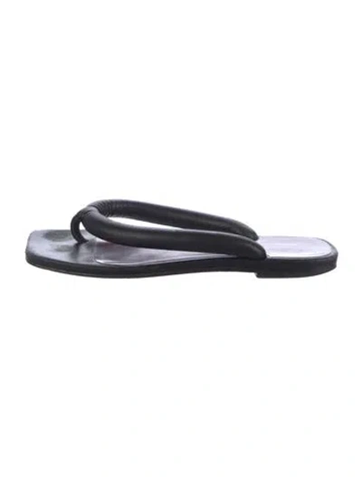 Pre-owned Staud Leather Slides In Black