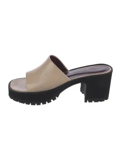 Pre-owned Staud Leather Slides In Black/neutrals