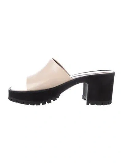 Pre-owned Staud Leather Slides In Black/neutrals