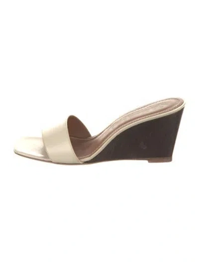 Pre-owned Staud Leather Slides In Brown