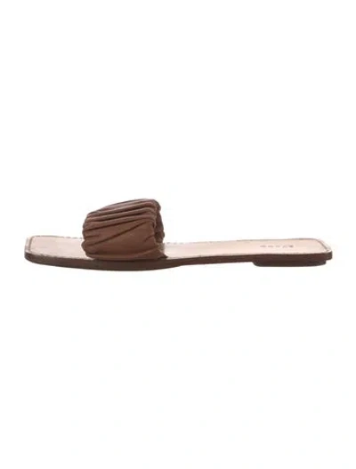 Pre-owned Staud Leather Slides In Brown