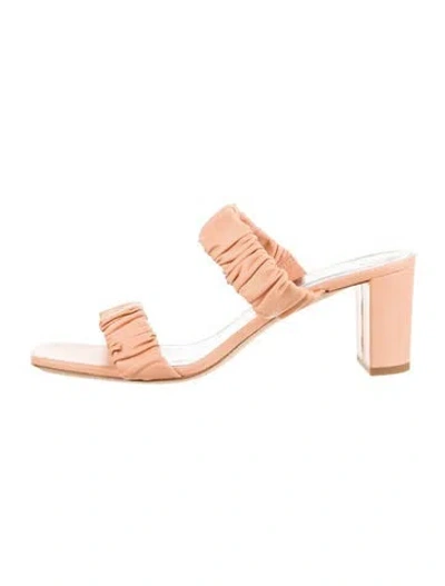 Pre-owned Staud Leather Slides In Brown