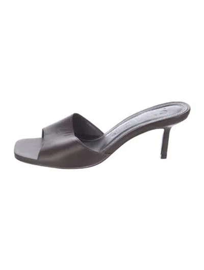 Pre-owned Staud Leather Slides In Brown