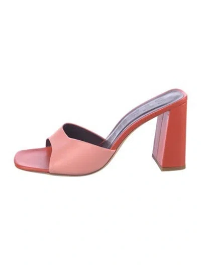 Pre-owned Staud Leather Slides In Multi