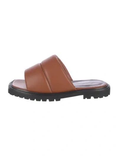 Pre-owned Staud Leather Slides In Multi