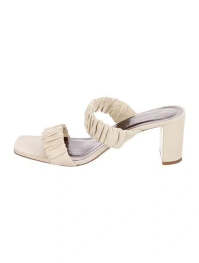 Pre-owned Staud Leather Slides In Neutral