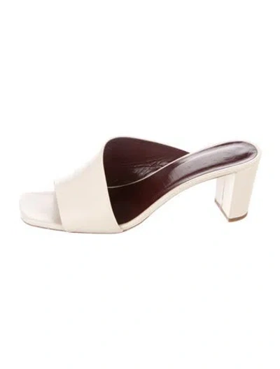 Pre-owned Staud Leather Slides In Neutral