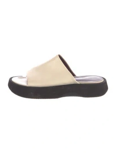 Pre-owned Staud Leather Slides In Neutral